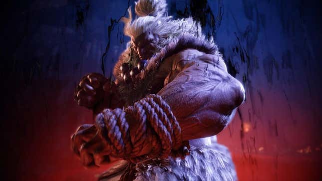 Akuma standing in the center of a cavern