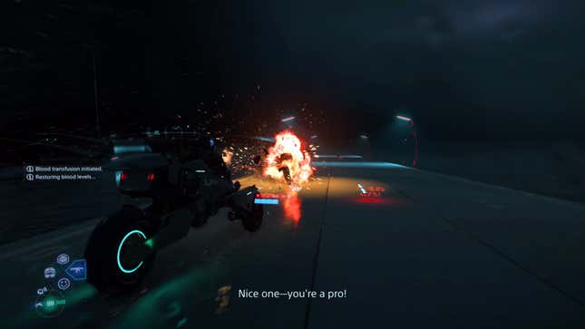 Sam destroys a headless rider.