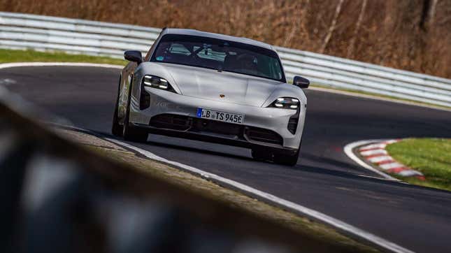 Image for article titled Watch Porsche Break Tesla&#39;s Nurburgring Lap Record for Production EVs