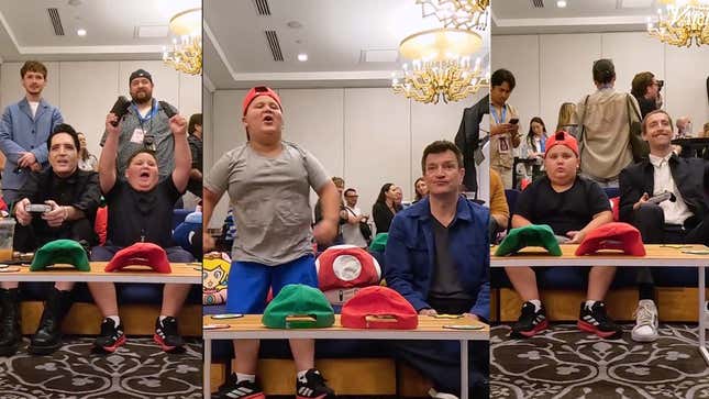 Image for article titled Celebrities Are Being Forced To Play Mario Kart With The Rizzler Now