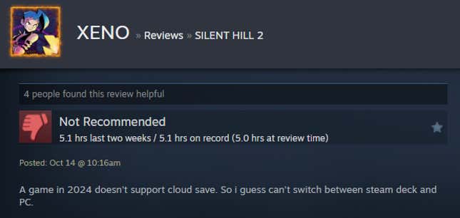 Image for article titled Silent Hill 2 Remake, As Told By Steam Reviews