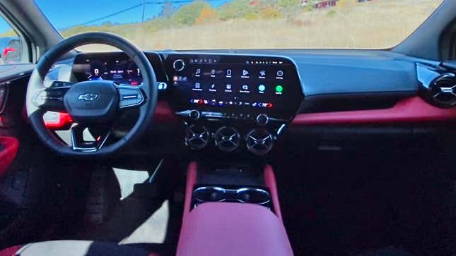 The interior of the Blazer EV RS AWD in red