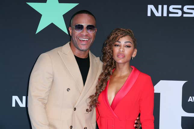  DeVon Franklin (L) and Meagan Good attends the 2019 BET Awards on June 23, 2019 in Los Angeles, California.