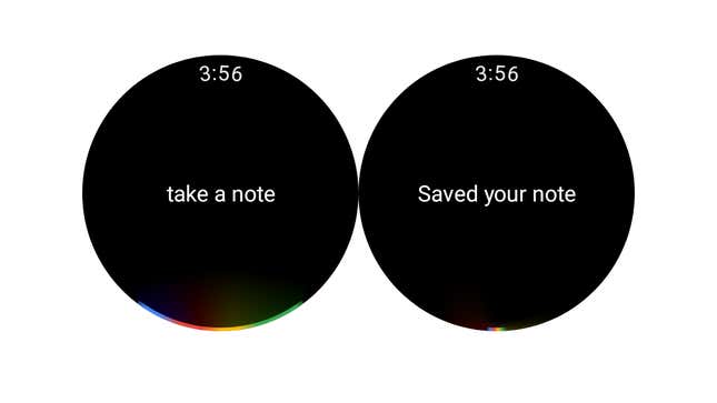 Screenshot of Google Assistant Note Taking on Galaxy Watch 4