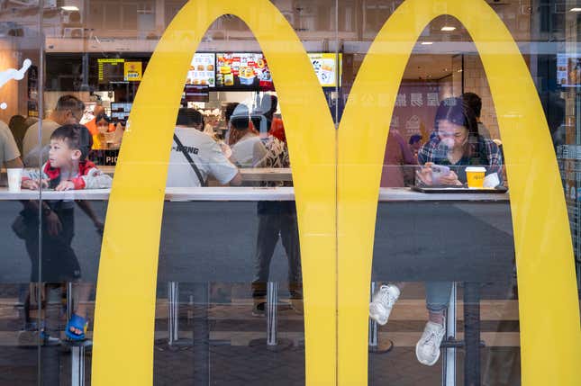 Customers at a McDonald’s.