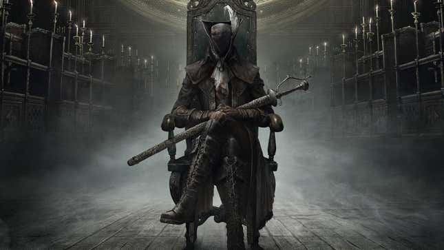Hunter sitting on a chair inside of a long hall