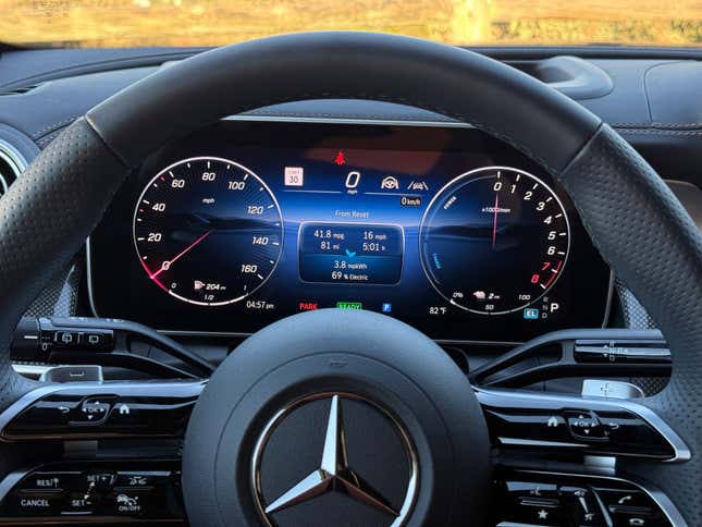 Gauge cluster of a grey 2025 Mercedes-Benz GLC350e