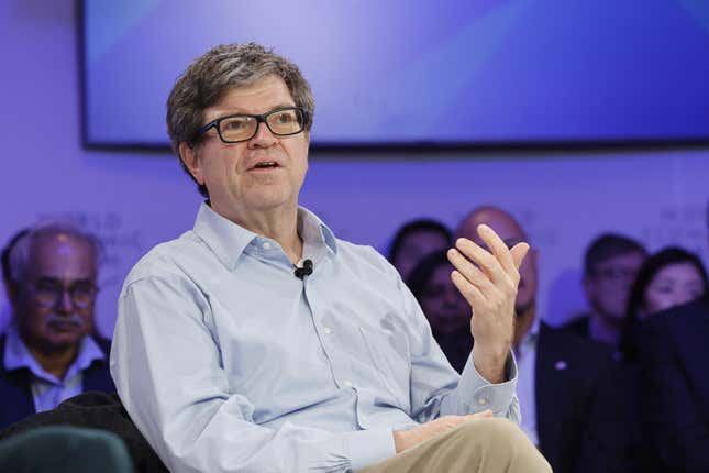 Yann LeCun, chief AI scientist at Meta Platforms Inc., during a panel session on the opening day of the World Economic Forum.