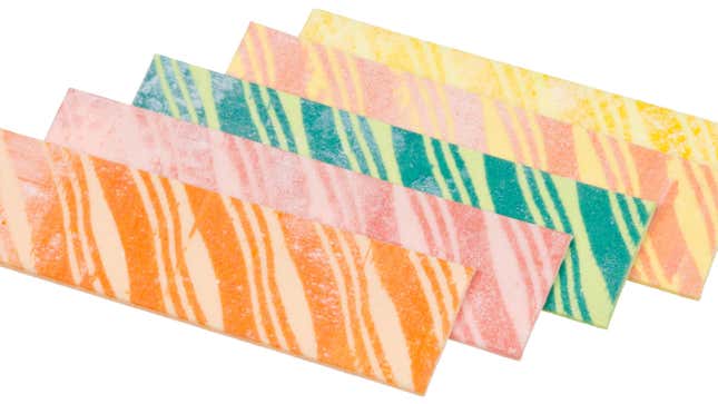 Sticks of Fruit Stripe gum in five flavors