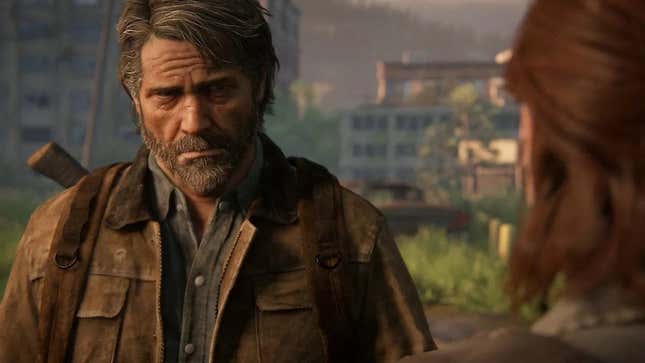 Joel looks sad and unshaved in The Last of Us Part II. 