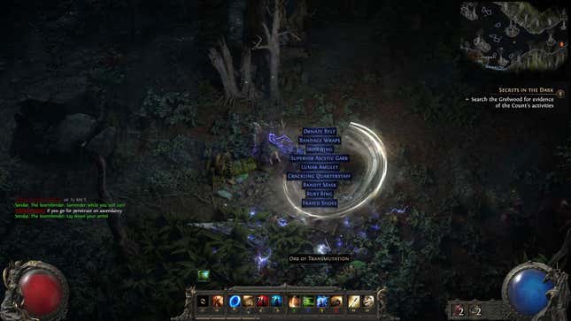 The loot drop upon beating Sondar in Path of Exile 2.