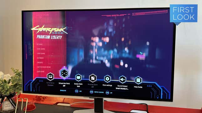 A Samsung Odyssey OLED G8 showing Samsung's Game Bar.