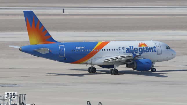 An Allegiant Airbus A319 at McCarran International Airport, Las Vegas, US on 14th January 2020.