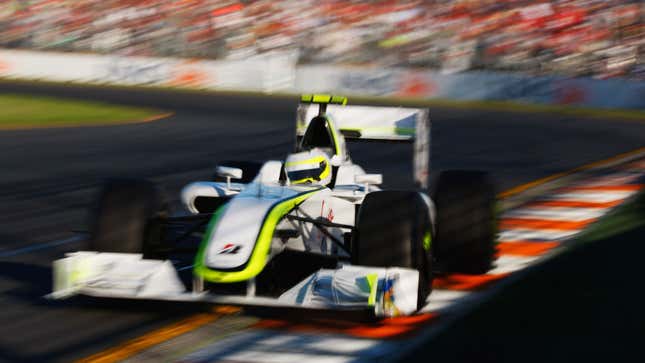 A photo of a Brawn GP F1 car in Australia. 