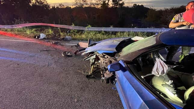 Image for article titled Corvette Thief Hides In Swamp After Wrecking Stolen C7 In 100-MPH Police Chase