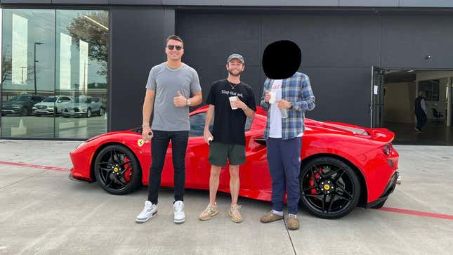 Edward Constantinescu standing alongside Daniel Knight and a third, unknown individual back in 2021. This image was used in charges filed against the pair along with five other financial influencers in what the SEC alleged was a large-scale pump and dump scheme.