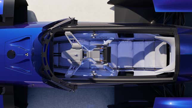 Top-down view of the Renault Filante Record 2025 Concept cockpit