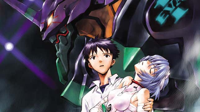 Shinji holds an unconscious Rei.