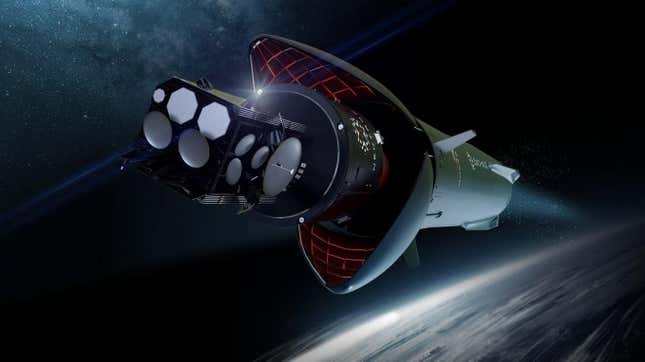 Neutron’s innovative fairing system now consists of two halves, instead of four quarters, as new illustrations suggest.