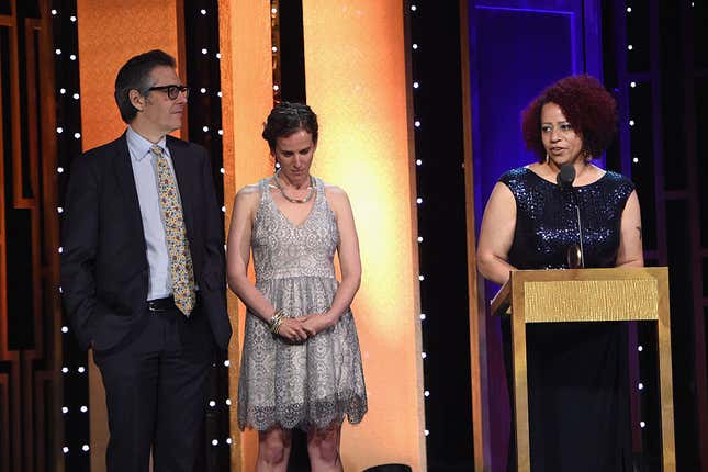 Ira Glass, left Chana Joffe-Walt, and Nikole Hannah-Jones pose with award during The 75th Annual Peabody Awards Ceremony at Cipriani Wall Street on May 21, 2016 in New York City. 