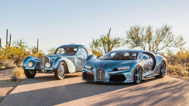 Image for article titled Bugatti Chiron Inspired By Type 57 SC Atlantic Was A 70th Birthday Present From The Owner To Herself