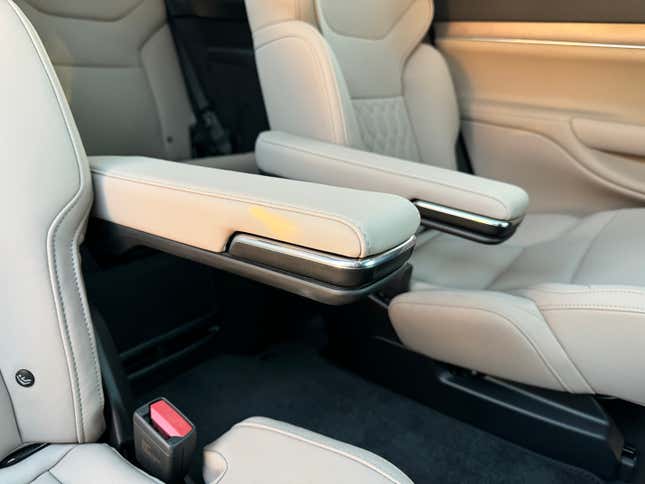 Rear seat cupholders of a Volvo EX90