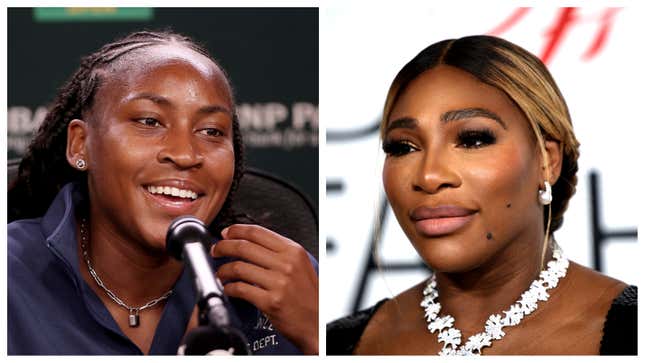 Coco Gauff, links; Serena Williams.