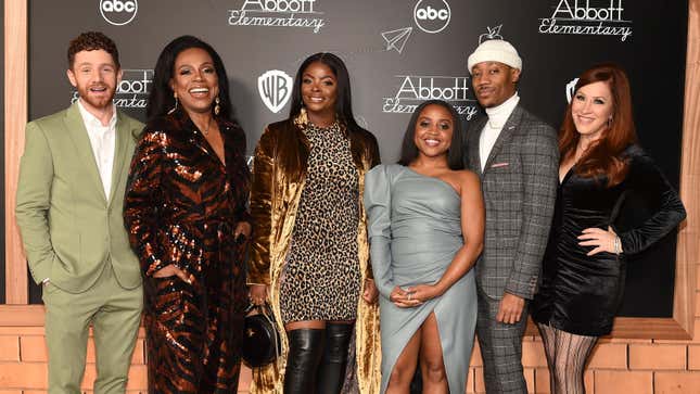  Chris Perfetti, left; Sheryl Lee Ralph, Janelle James, Quinta Brunson, Tyler James Williams, and Lisa Ann Walter.