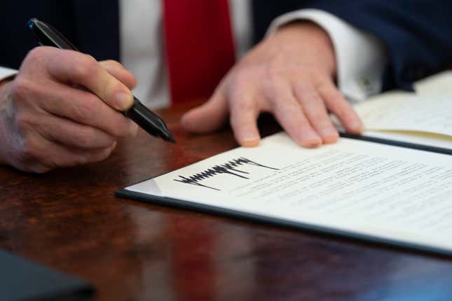 Trump signed an executive action he said would direct officials to create a sovereign wealth fund for the US, following through on an idea he floated during the presidential campaign.