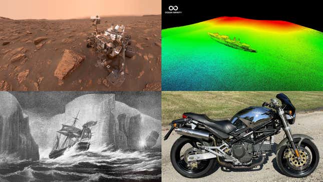 Image for article titled Lost Ships, Weird Motorcycles And WWII Bombs In This Week&#39;s Beyond Cars Roundup