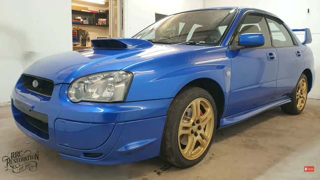 A photo of the restored Subaru WRX. 