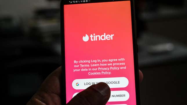 The Tinder app running on a phone in Islamabad, used here as stock photo.