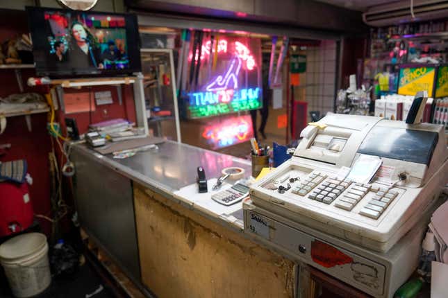 FILE - A cash register is seen on the front counter at the Alpha Shoe Repair Corp., Feb. 3, 2023, in New York. As Tax Day, April 15, approaches, there are plenty of things small business owners should keep in mind when filing taxes this year. (AP Photo/Mary Altaffer, File)