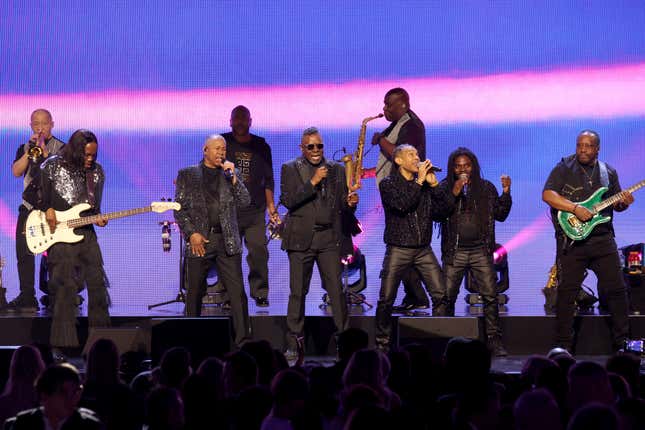 Earth, Wind &amp; Fire performs onstage as Keep Memory Alive hosts star-studded lineup at annual “Power Of Love” gala at MGM Grand Garden Arena on February 22, 2025 in Las Vegas, Nevada. 