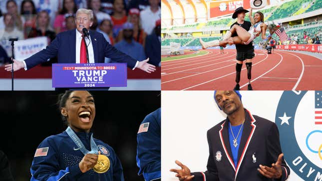 Image de l'article intitulé Simone Biles répond aux haineux, Twitter noir s’en prend à la visite de Trump au NABJ, comment Snoop Dogg est devenu le chouchou de l’Amérique et plus d’actualités sur « la culture »