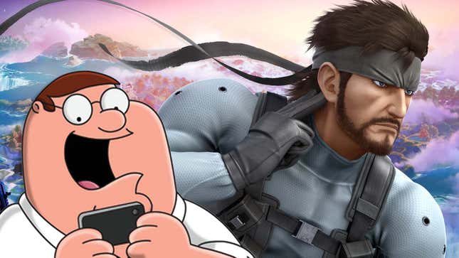An image shows Peter Griffin and Solid Snake together. 