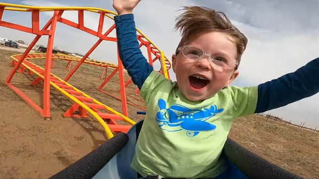 Guy builds rollercoaster to meet his toddler s need for speed