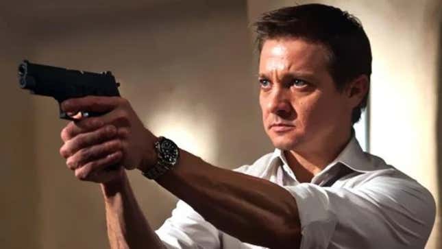 William Brandt pointing a gun