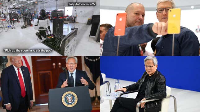 Image for article titled Nvidia on AI chip bans, OpenAI gets Jony Ive, and Google's Gemini in cars: Tech news roundup