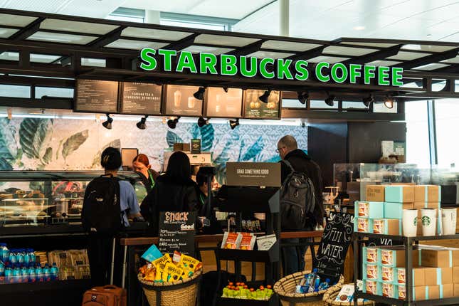 A Starbucks at the Norman Y. Mineta San Jose International Airport.