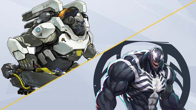 Winston and Venom are juxtaposed together.