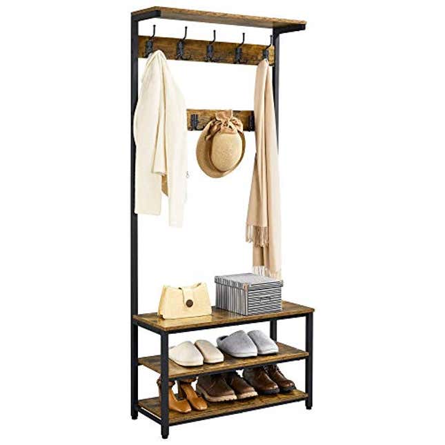 Image for article titled Enhance Your Entryway With a Storage Bench Coat Rack for 50% Off