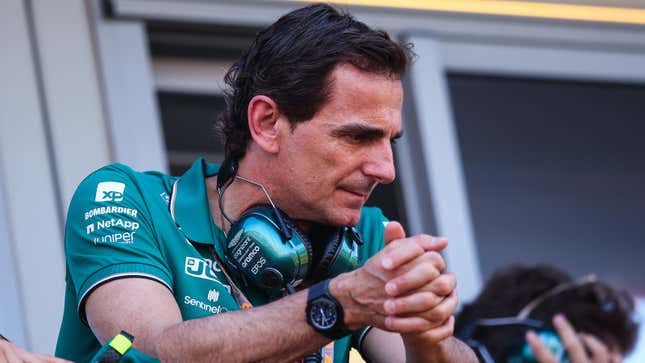 A photo of ex-F1 driver Pedro de la Rosa in Aston Martin kit. 