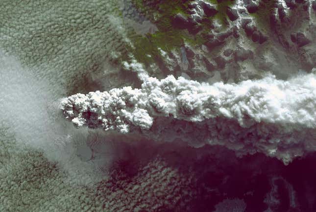 Image for article titled The awesome power of volcanos, seen from space
