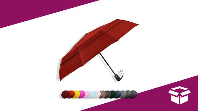 This umbrella is perfect for commuting or traveling and comes in an array of colors.