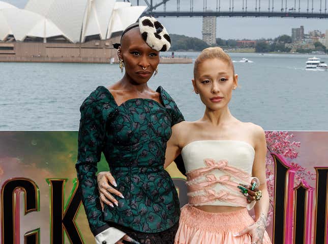 Image for article titled Black Women Know About Glinda-Elphaba Relationship in &#39;Wicked,&#39; Cynthia Erivo and Ariana Grande are Acting Strange on Press Tour, British Press Erased Erivo From Headlines, Universal Address Massive Pay Difference Between Grande and Erivo and Other News From &#39;Wicked&#39;