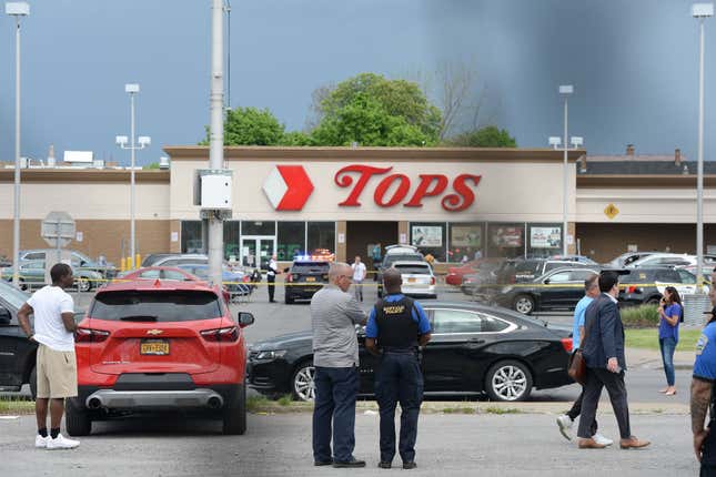  Buffalo Police on scene at a Tops Friendly Market on May 14, 2022, in Buffalo, New York.