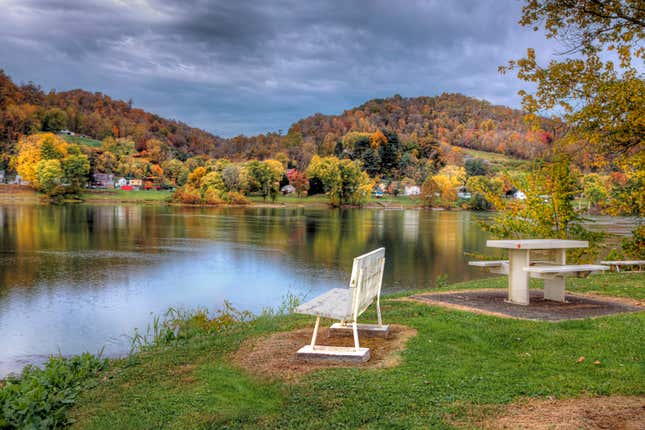 Ohio River River Front Park in New Martinsville West Virginia