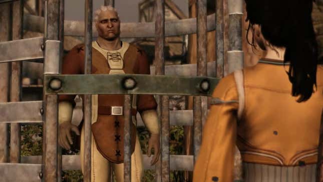 Sten is shown in a cage.