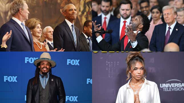 Image for article titled Lip Reader Interprets Barack Obama’s Exchange With George W. Bush, Black Pastor Gets Dragged For Giving Inauguration Prayer, Cam Newton Gets Real About Post-NFL Finances, Lori Harvey’s New Glittery Playboy Spread And More